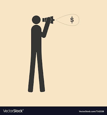 Flat in black and white man yelling into megaphone vector image