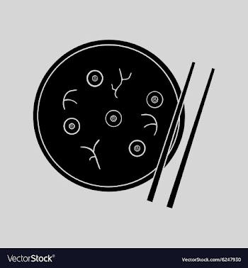 Flat in black and white Miso soup vector image