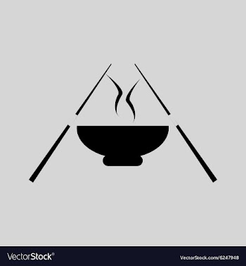 Flat in black and white Miso soup vector image