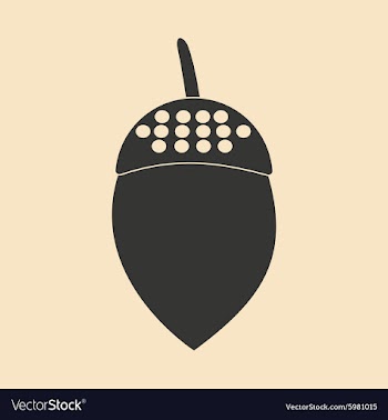 Flat in black and white mobile application acorn vector image