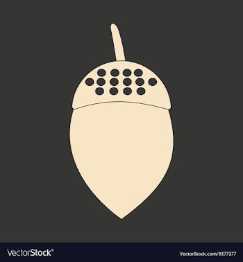 Flat in black and white mobile application acorn vector image