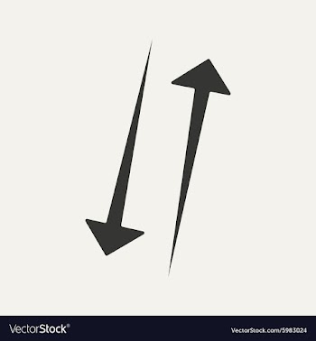 Flat in black and white mobile application arrow vector image