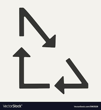 Flat in black and white mobile application arrow vector image