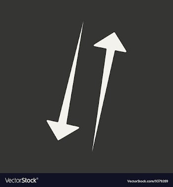 Flat in black and white mobile application arrow vector image