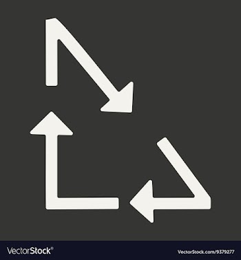 Flat in black and white mobile application arrow vector image
