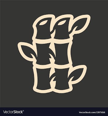 Flat in black and white mobile application bamboo vector image