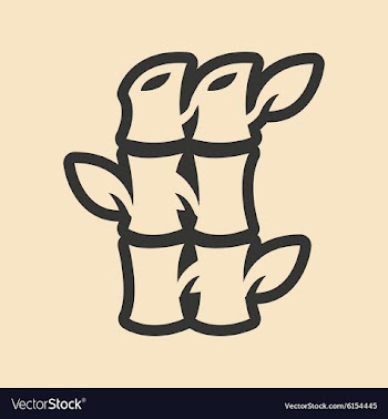 Flat in black and white mobile application bamboo vector image
