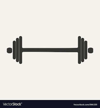 Flat in black and white mobile application barbell vector image