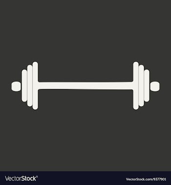 Flat in black and white mobile application barbell vector image