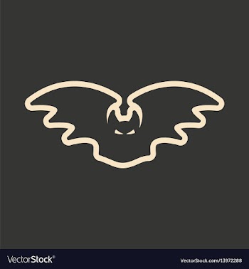 Flat in black and white mobile application bat vector image