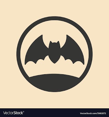 Flat in black and white mobile application bat vector image