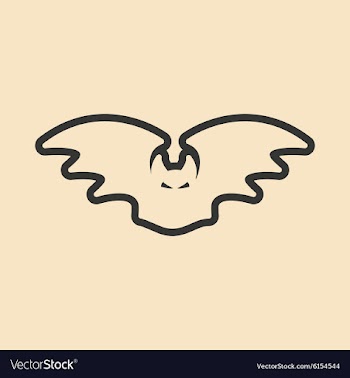 Flat in black and white mobile application bat vector image