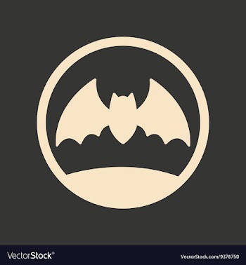 Flat in black and white mobile application bat vector image