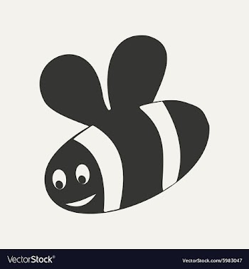 Flat in black and white mobile application bee vector image
