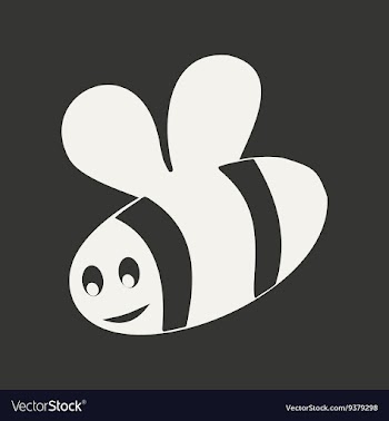 Flat in black and white mobile application bee vector image