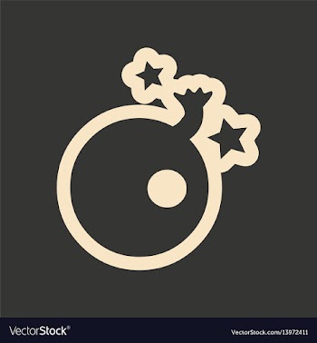 Flat in black and white mobile application bomb vector image