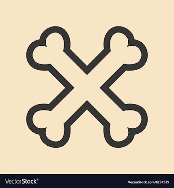 Flat in black and white mobile application bones vector image