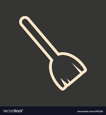 Flat in black and white mobile application broom vector image