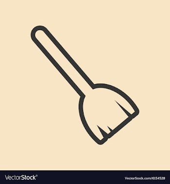 Flat in black and white mobile application broom vector image