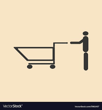Flat in black and white mobile application buyer vector image