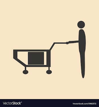 Flat in black and white mobile application buyer vector image