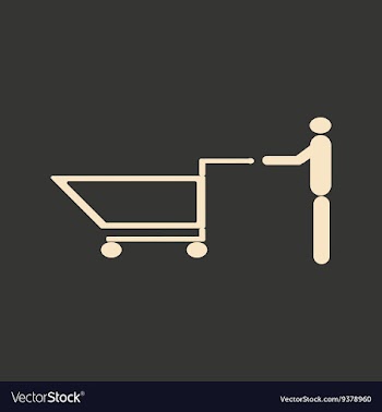 Flat in black and white mobile application buyer vector image