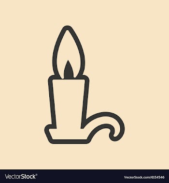 Flat in black and white mobile application candle vector image