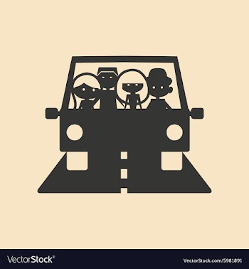 Flat in black and white mobile application car vector image