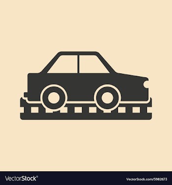 Flat in black and white mobile application car vector image