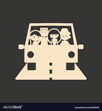 Flat in black and white mobile application car vector image