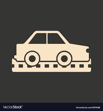 Flat in black and white mobile application car vector image