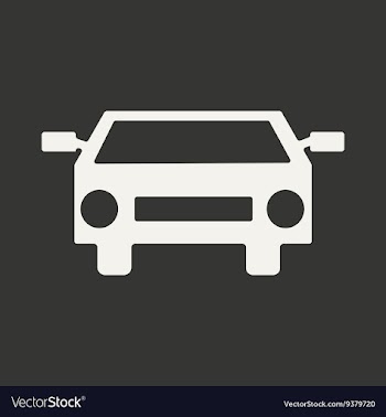 Flat in black and white mobile application car vector image