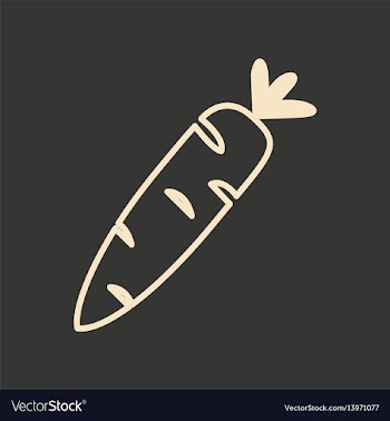 Flat in black and white mobile application carrot vector image