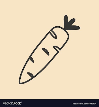 Flat in black and white mobile application carrot vector image