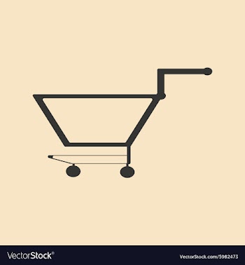 Flat in black and white mobile application cart vector image