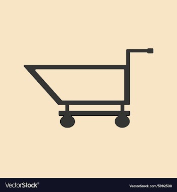 Flat in black and white mobile application cart vector image