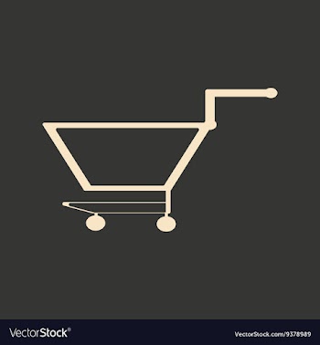 Flat in black and white mobile application cart vector image