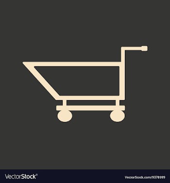 Flat in black and white mobile application cart vector image