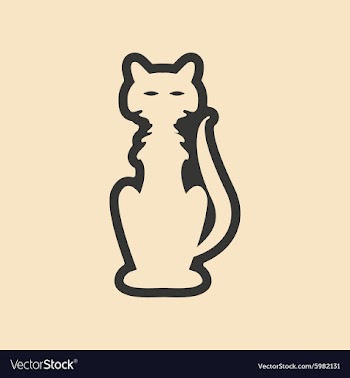 Flat in black and white mobile application cat vector image