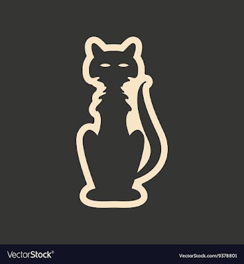 Flat in black and white mobile application cat vector image