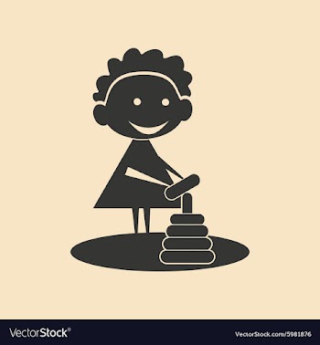 Flat in black and white mobile application child vector image