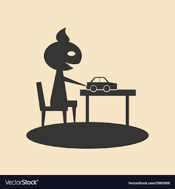 Flat in black and white mobile application child vector image