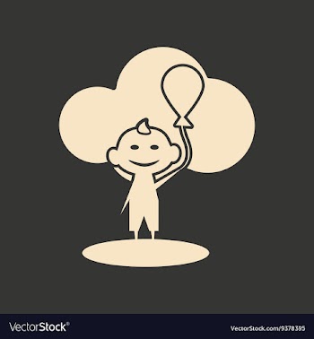 Flat in black and white mobile application child vector image