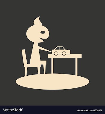 Flat in black and white mobile application child vector image