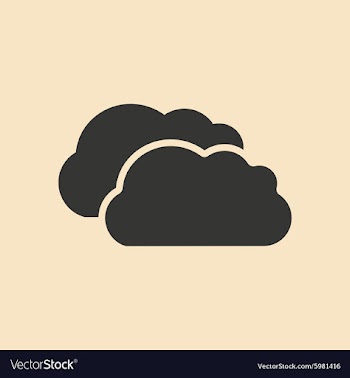 Flat in black and white mobile application clouds vector image