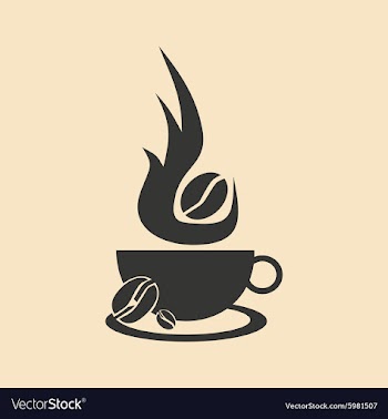 Flat in black and white mobile application coffee vector image