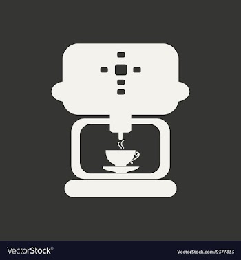 Flat in black and white mobile application coffee vector image