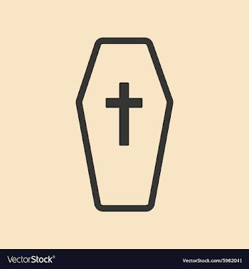Flat in black and white mobile application coffin vector image