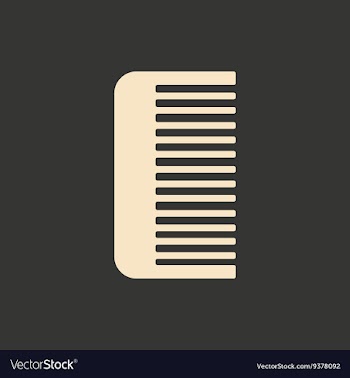 Flat in black and white mobile application comb vector image