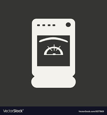 Flat in black and white mobile application cooker vector image